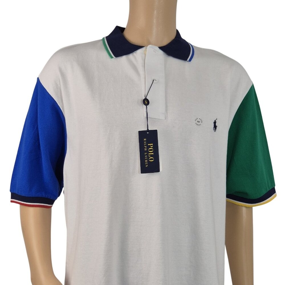 Polo Ralph Lauren Men's Polo Shirt Size XLT White Classics Short Sleeve (28)